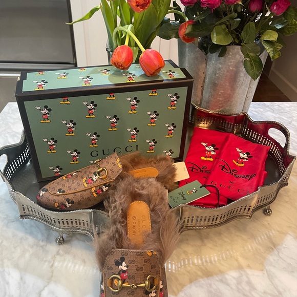 GUCCI X DISNEY Mini Vintage GG Supreme Monogram Mickey Mouse Fur Womens 37.5 - Picture 6 of 16